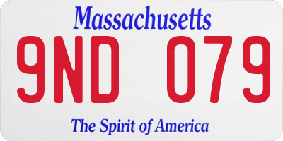 MA license plate 9ND079