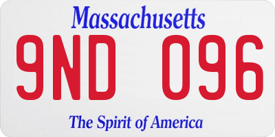 MA license plate 9ND096