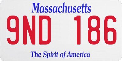 MA license plate 9ND186