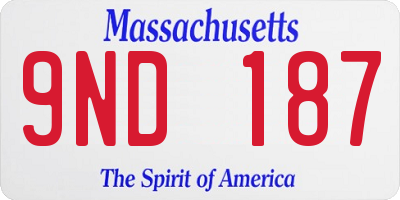 MA license plate 9ND187