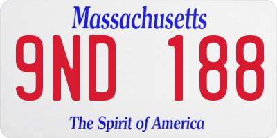 MA license plate 9ND188