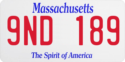 MA license plate 9ND189