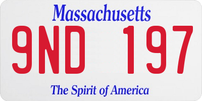 MA license plate 9ND197
