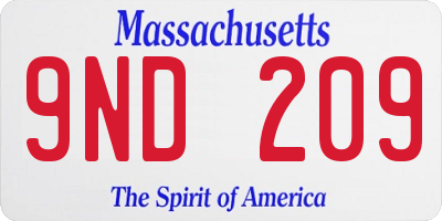MA license plate 9ND209