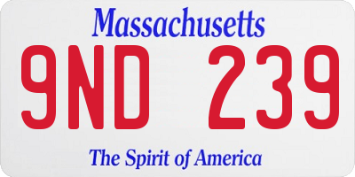 MA license plate 9ND239