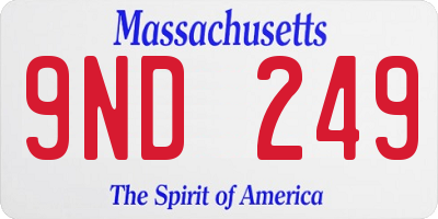 MA license plate 9ND249