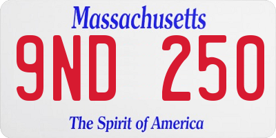 MA license plate 9ND250