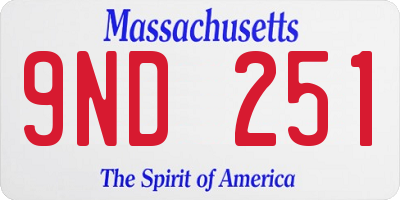 MA license plate 9ND251