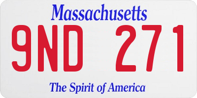 MA license plate 9ND271