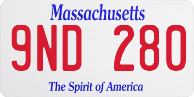 MA license plate 9ND280
