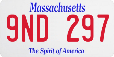 MA license plate 9ND297