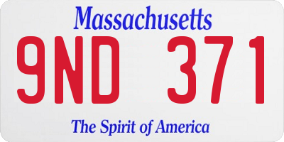 MA license plate 9ND371
