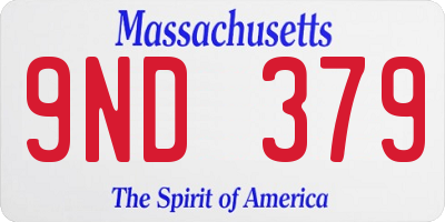 MA license plate 9ND379