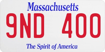 MA license plate 9ND400