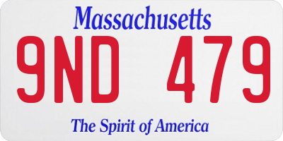 MA license plate 9ND479