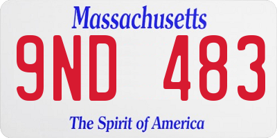 MA license plate 9ND483