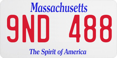 MA license plate 9ND488