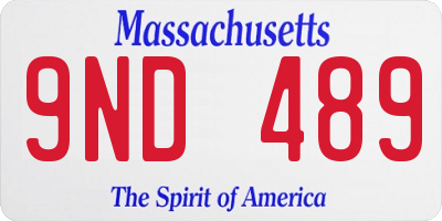 MA license plate 9ND489