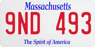 MA license plate 9ND493