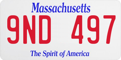 MA license plate 9ND497