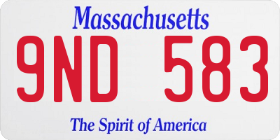 MA license plate 9ND583