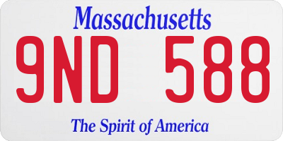 MA license plate 9ND588