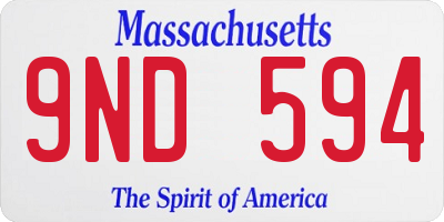 MA license plate 9ND594