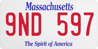MA license plate 9ND597