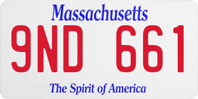 MA license plate 9ND661