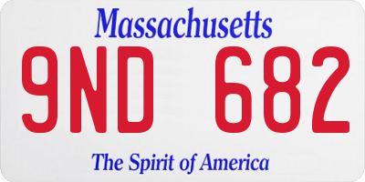 MA license plate 9ND682