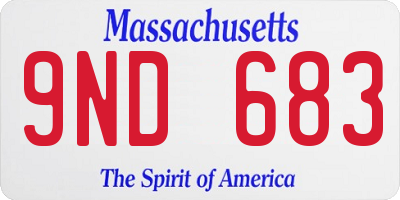 MA license plate 9ND683