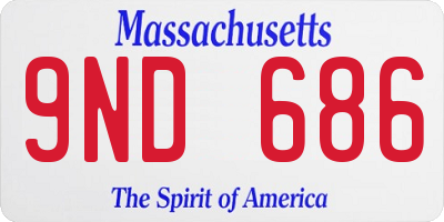 MA license plate 9ND686