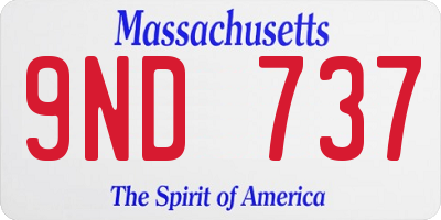 MA license plate 9ND737