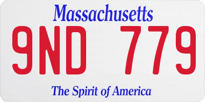 MA license plate 9ND779