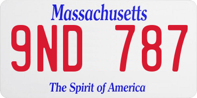 MA license plate 9ND787