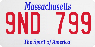MA license plate 9ND799