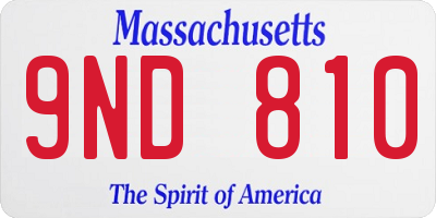 MA license plate 9ND810