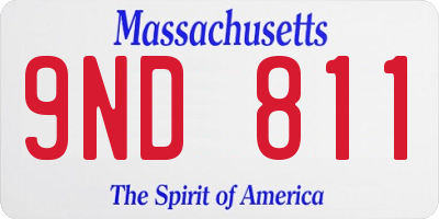 MA license plate 9ND811