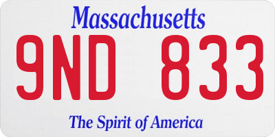 MA license plate 9ND833