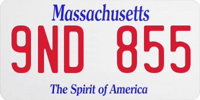 MA license plate 9ND855