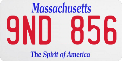 MA license plate 9ND856