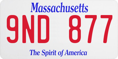 MA license plate 9ND877