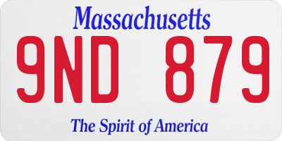 MA license plate 9ND879