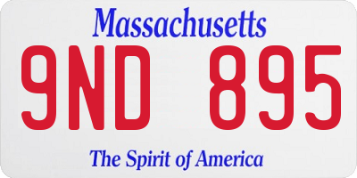 MA license plate 9ND895