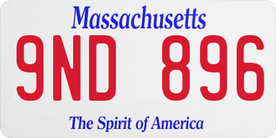 MA license plate 9ND896