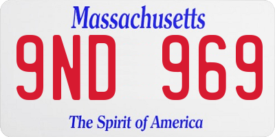 MA license plate 9ND969