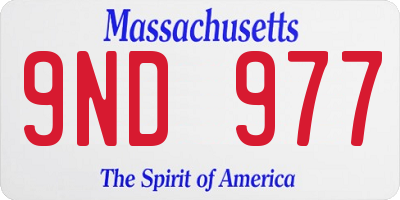 MA license plate 9ND977