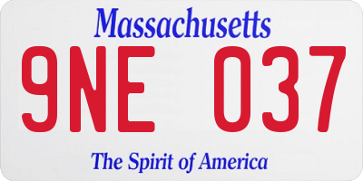 MA license plate 9NE037