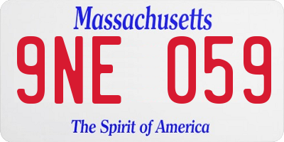 MA license plate 9NE059