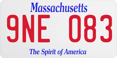 MA license plate 9NE083